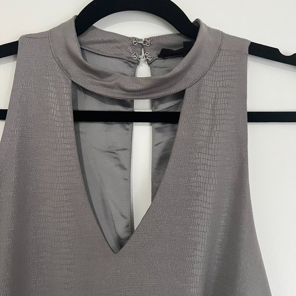 Olivaceous Gray Snake Print Halter Top - Size Med… - image 2